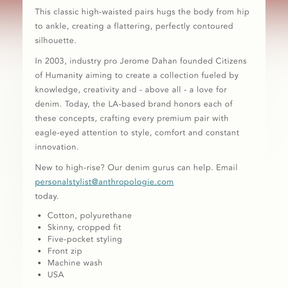 Citizens of Humanity Rocket Crop High Rise Skinny Jeans N105-15 - Picture 11 of 11